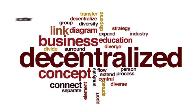Decentralized animated word cloud, text design animation.