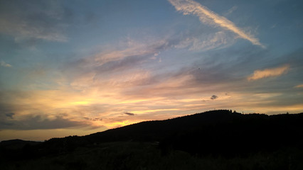 Sunrise and sunset. Slovakia