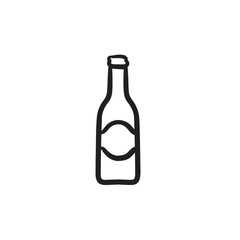 Glass bottle sketch icon.