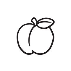 Apple sketch icon.