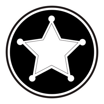sherif medal emblem icon vector illustration design