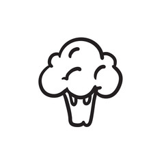 Broccoli sketch icon.