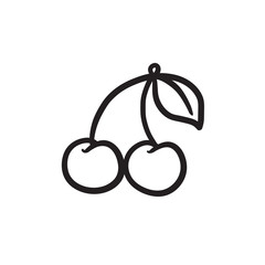 Cherry sketch icon.