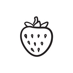 Strawberry sketch icon.