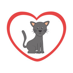 cute cat mascot icon vector illustration design