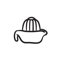 Lemon squeezer sketch icon.