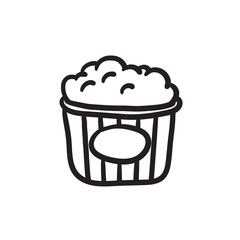 Popcorn sketch icon.