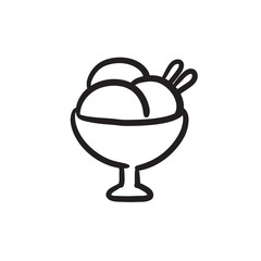 Cup of an ice cream sketch icon.