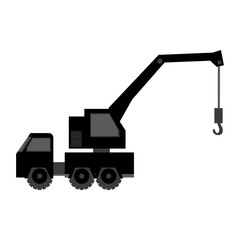 black car crane icon image, vector illustration design