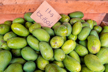 Green mango at marketplace