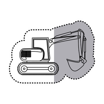figure backhoe loader icon, vector illustration image design