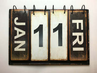 January 11 Friday on vintage calendar 