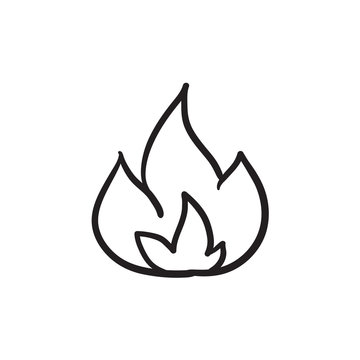 Fire  sketch icon.