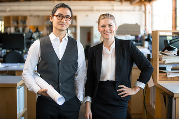 A business professional couple male female team modern stylish and successful