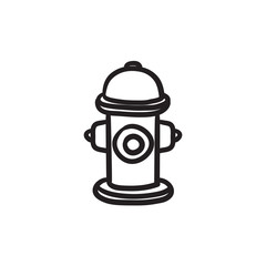 Fire hydrant  sketch icon.