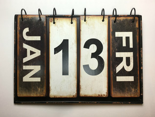 January 13 Friday on vintage calendar 