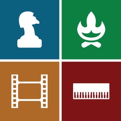 Set of 4 Entertainment filled icons