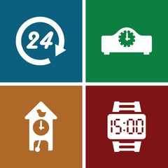 Set of 4 Time filled icons