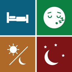 Set of 4 sleep filled icons