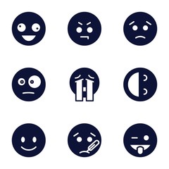 Set of 9 Emotions filled icons