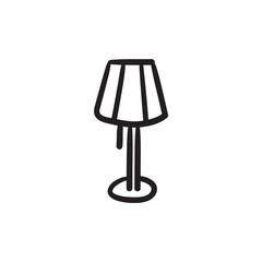 Stand lamp sketch icon.