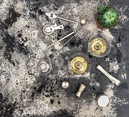 Champagne drink cocktail Succulent plant decoration