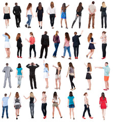 Collection Back view people . Rear view people set. backside view of person. Isolated over white background .