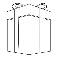 contour gift long boxes icon, vector illustration design