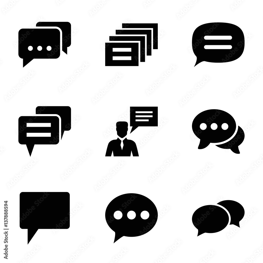 Poster Set of 9 dialog filled icons