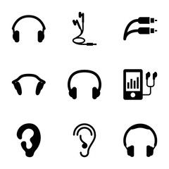 Set of 9 ear filled icons