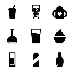 Set of 9 refreshment filled icons