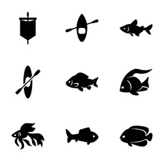 Set of 9 river filled icons