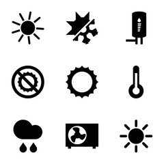 Set of 9 climate filled icons
