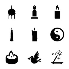 Set of 9 religion filled icons