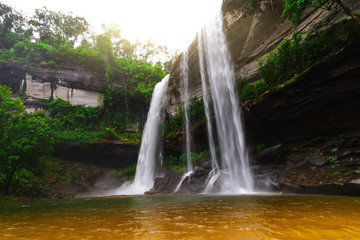 The water from a waterfall