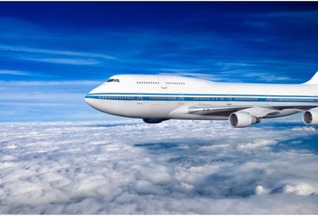 Fototapeta na wymiar passenger airplane in the clouds.