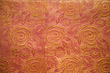 abric brocade, Golden orange color, rectangular background