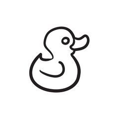 Bath duck sketch icon.