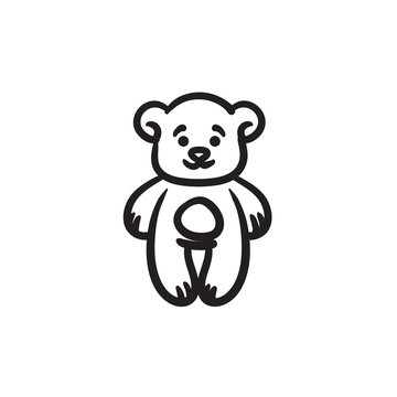 Teddy bear sketch icon.