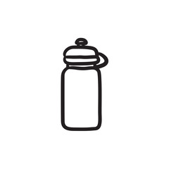 Sport water bottle sketch icon.