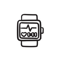 Smartwatch sketch icon.