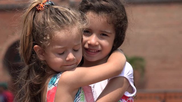 Friends Children Hugging Girls