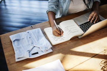 Woman Working Laptop Technology Writing Workplace Concept