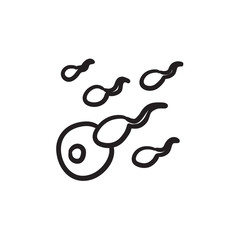 Fertilization sketch icon.