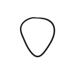 Guitar pick sketch icon.