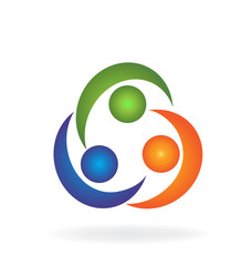 Teamwork union concept vector logo