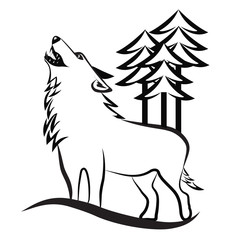 Wolf silhouette logo