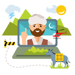 Vector Concept Afghanistan. Flat style colorful Cartoon illustration.