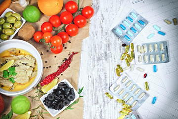 Concept of healthy eating (diet) and healthy lifestyle