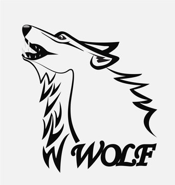 Wolf head logo silhouette